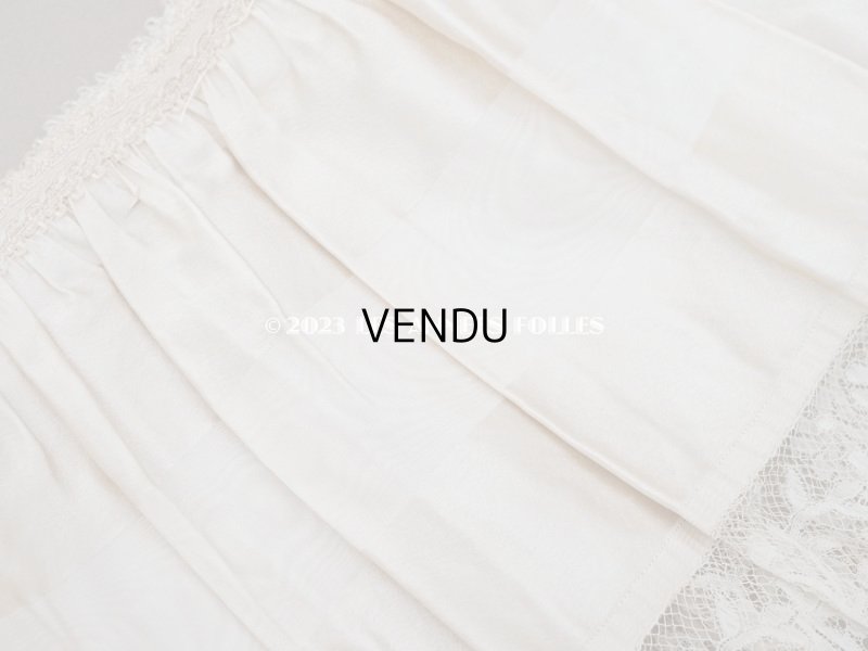 画像5: 19世紀末 アンティーク  ドレスの裾 シルクサテン＆レース 2.3m 25cm幅 淡いピンクページュ