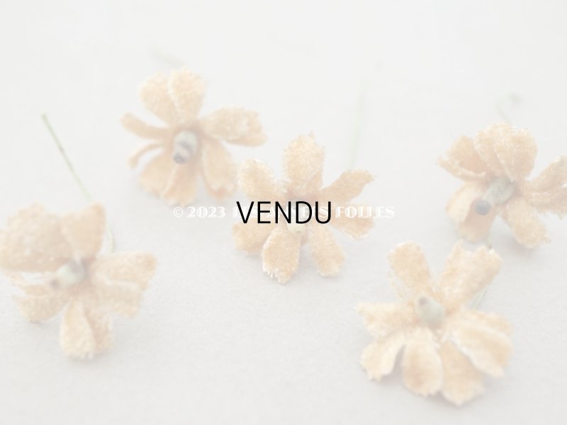 画像3: アンティーク 布花材料  ベルベットの花びら 10ピースのセット キャメル