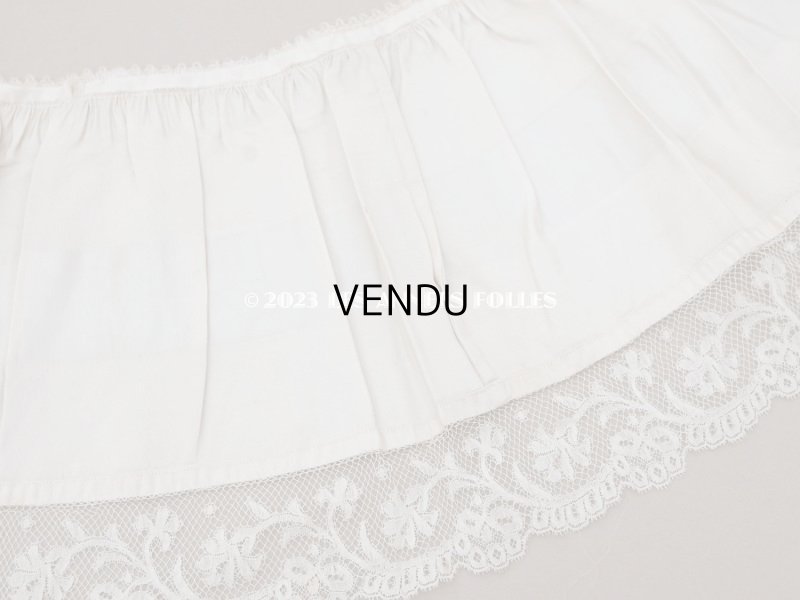 画像8: 19世紀末 アンティーク  ドレスの裾 シルクサテン＆レース 2.3m 25cm幅 淡いピンクページュ