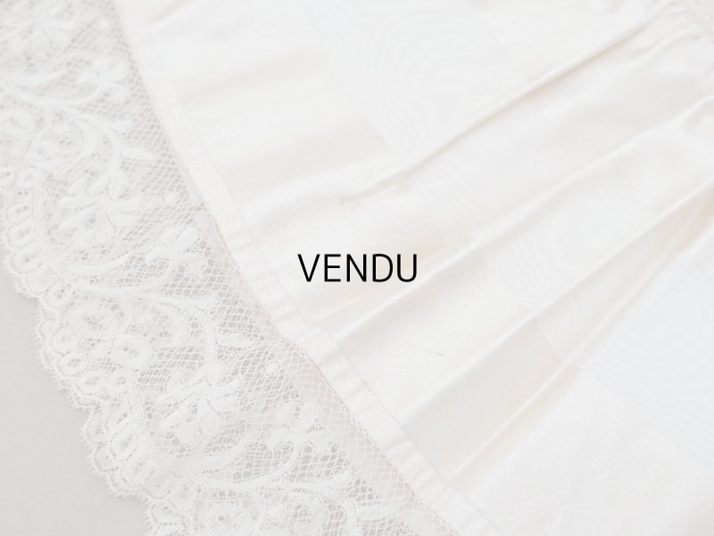 画像10: 19世紀末 アンティーク  ドレスの裾 シルクサテン＆レース 2.3m 25cm幅 淡いピンクページュ