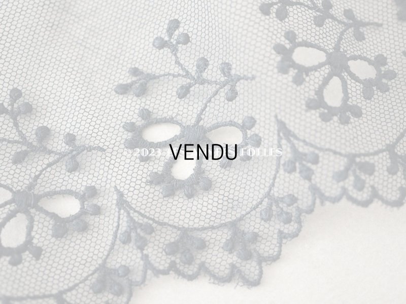 画像3: アンティーク ポンポン付きレース 黒 1.65m 10.5cm幅
