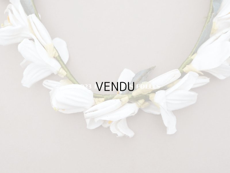 画像3: アンティーク 白百合の花冠 オフホワイト 結婚式のティアラ　