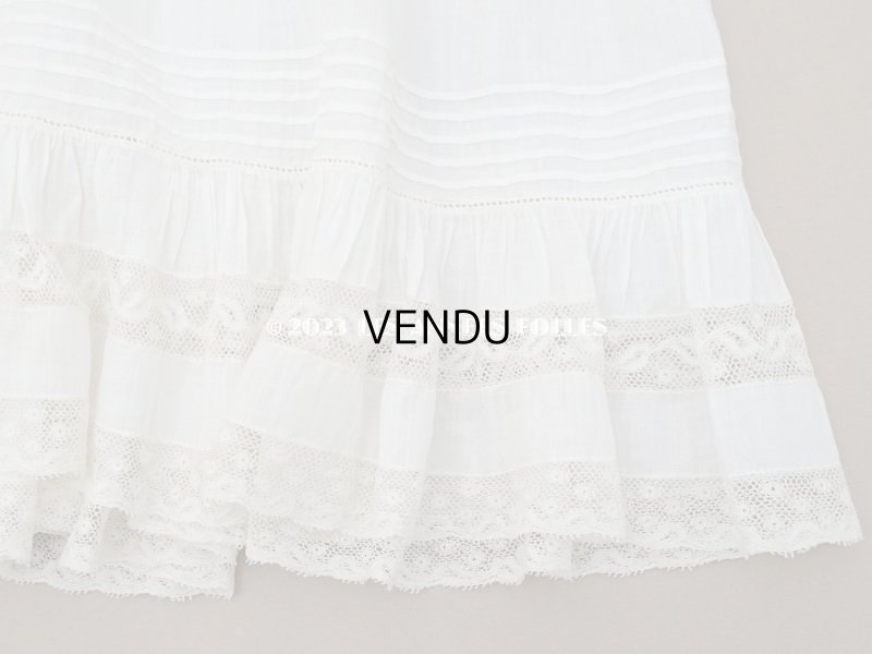 画像9: 1900年頃 アンティーク ドール用ドレス　オフホワイト ベビー用ドレス リノン＆ヴァランシエンヌレース