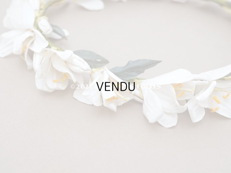 画像8: アンティーク 白百合の花冠 オフホワイト 結婚式のティアラ　
