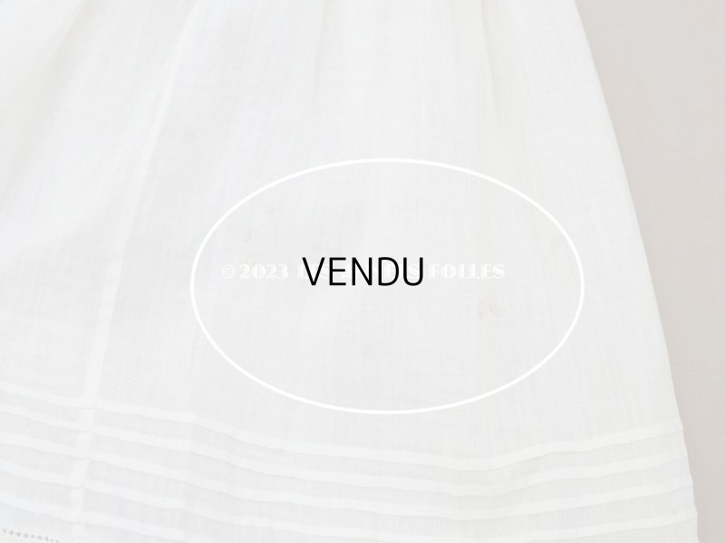 画像16: 1900年頃 アンティーク ドール用ドレス　オフホワイト ベビー用ドレス リノン＆ヴァランシエンヌレース