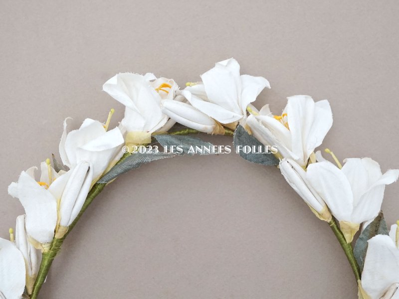 画像2: アンティーク 白百合の花冠 オフホワイト 結婚式のティアラ　