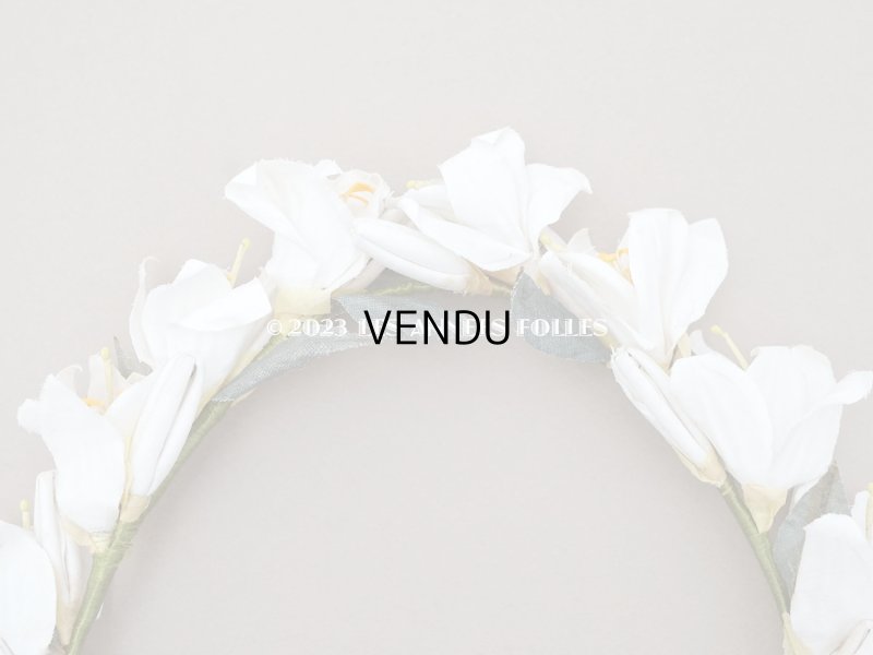 画像2: アンティーク 白百合の花冠 オフホワイト 結婚式のティアラ　