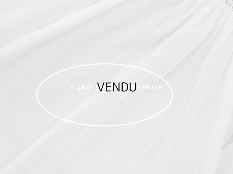 画像15: 1900年頃 アンティーク ドール用ドレス　オフホワイト ベビー用ドレス リノン＆ヴァランシエンヌレース