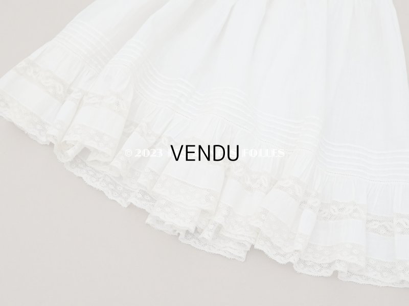 画像8: 1900年頃 アンティーク ドール用ドレス　オフホワイト ベビー用ドレス リノン＆ヴァランシエンヌレース