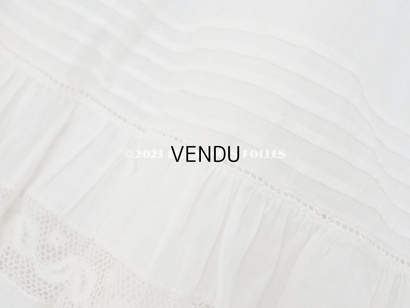 画像11: 1900年頃 アンティーク ドール用ドレス　オフホワイト ベビー用ドレス リノン＆ヴァランシエンヌレース