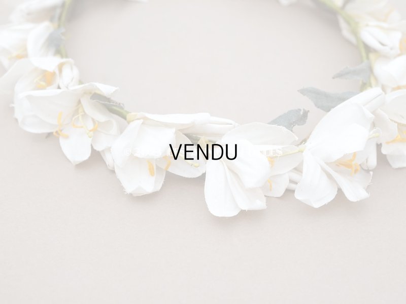 画像9: アンティーク 白百合の花冠 オフホワイト 結婚式のティアラ　