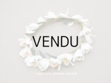 アンティーク 白百合の花冠 オフホワイト 結婚式のティアラ　