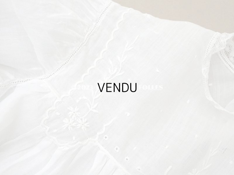 画像6: アンティーク ベビードレス ホワイトワーク&レース