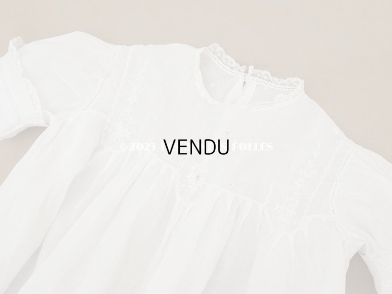 画像3: アンティーク ベビードレス ホワイトワーク&レース