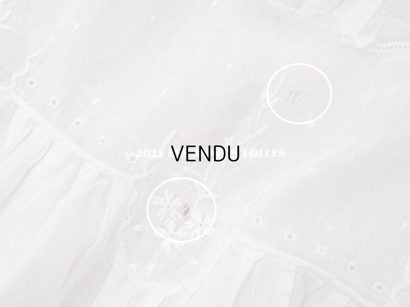 画像7: アンティーク ベビードレス ホワイトワーク&レース