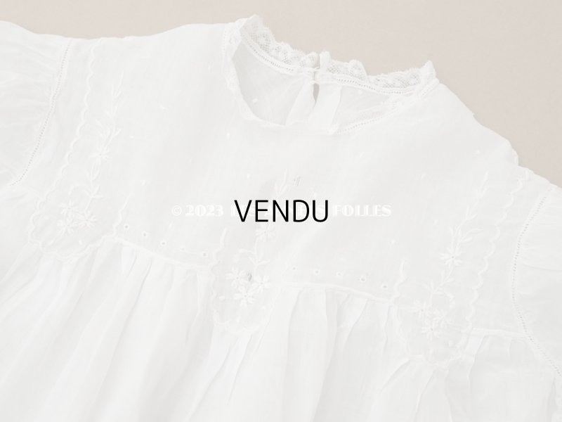 画像4: アンティーク ベビードレス ホワイトワーク&レース