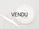アンティーク ボンマルシェ百貨店 淡いピンのサテンリボン 6m CREVETTE 5   - AU BON MARCHE -