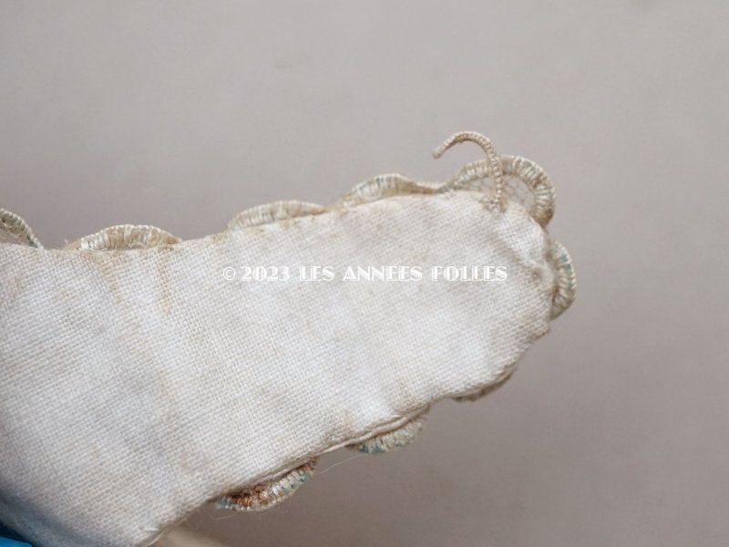 画像5: 1900年頃 アンティーク ベビーシューズ  花模様の手刺繍入り