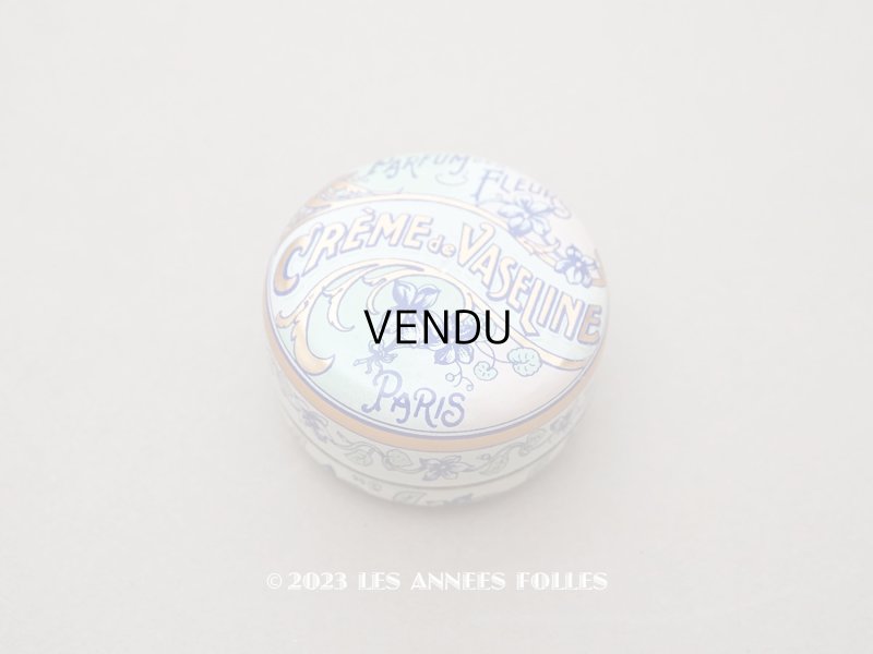 画像1: 未使用 1900年代 アンティーク 菫のワセリン缶 CREME DE VASELINE PARFUME DES FLEURS