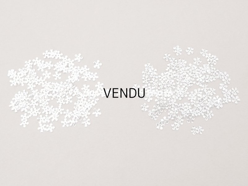 画像3: 19世紀末 アンティーク メタル製 極小 6mm 花型 スパンコール 200ピースのセット シルバー（ホワイトシルバー)