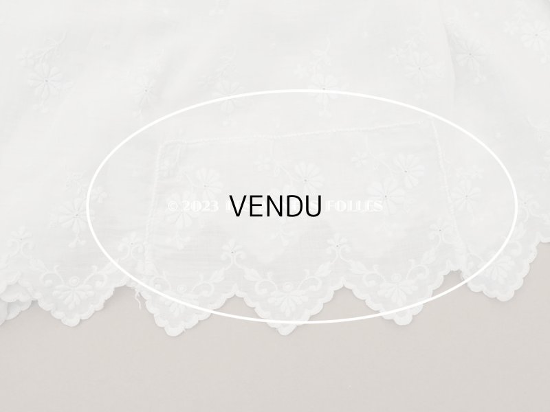 画像15: アンティーク ベビードレス 花模様のホワイトワーク 手刺繍