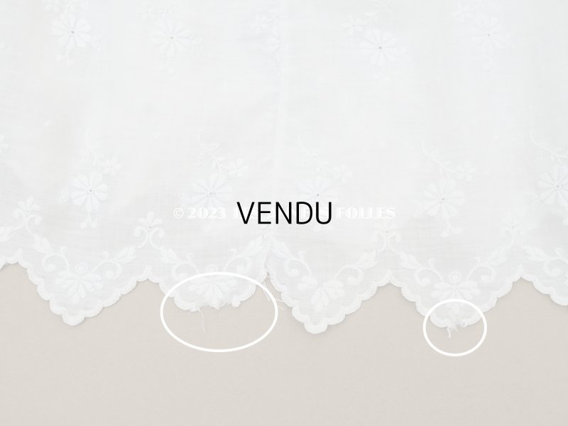 画像14: アンティーク ベビードレス 花模様のホワイトワーク 手刺繍