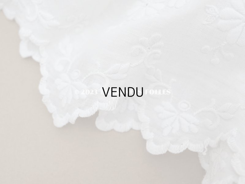 画像7: アンティーク ベビードレス 花模様のホワイトワーク 手刺繍