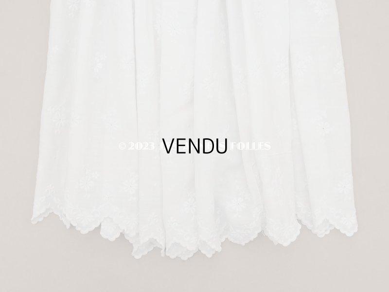 画像11: アンティーク ベビードレス 花模様のホワイトワーク 手刺繍