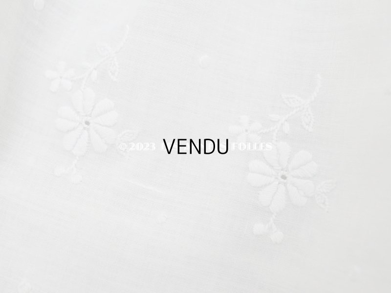 画像8: アンティーク ベビードレス 花模様のホワイトワーク 手刺繍