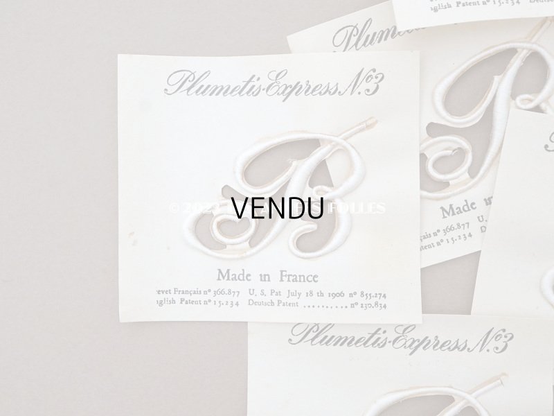 画像7: 1900年代 アンティーク イニシャル モノグラムの紙箱 12シート入り 【B】 -N°3- INITIALES BRODEES PLUMETIS-EXPRESS