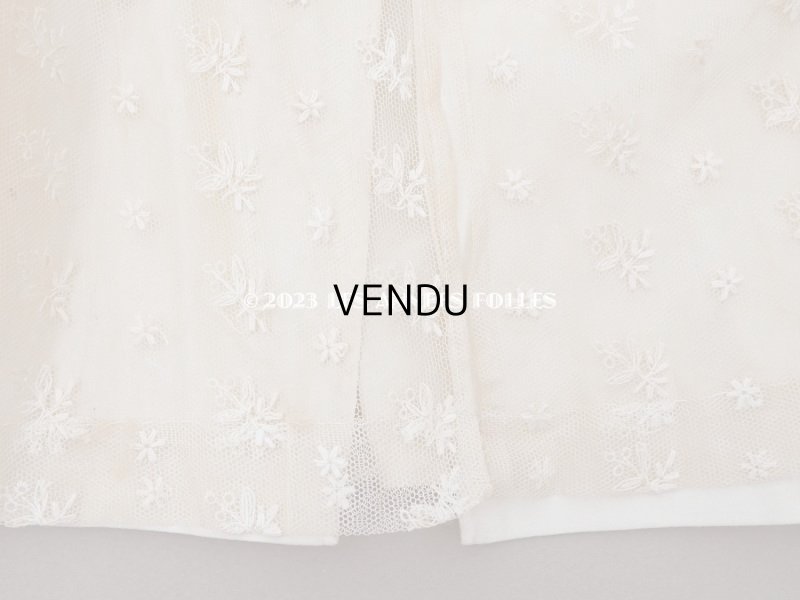 画像34: アンティーク ベビー用おくるみ&ボネ&上着のセット 花模様のレース&シルクリボン