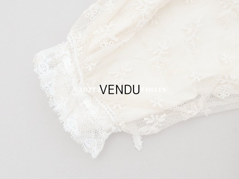 画像35: アンティーク ベビー用おくるみ&ボネ&上着のセット 花模様のレース&シルクリボン