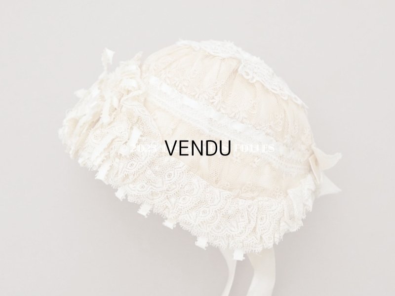 画像27: アンティーク ベビー用おくるみ&ボネ&上着のセット 花模様のレース&シルクリボン