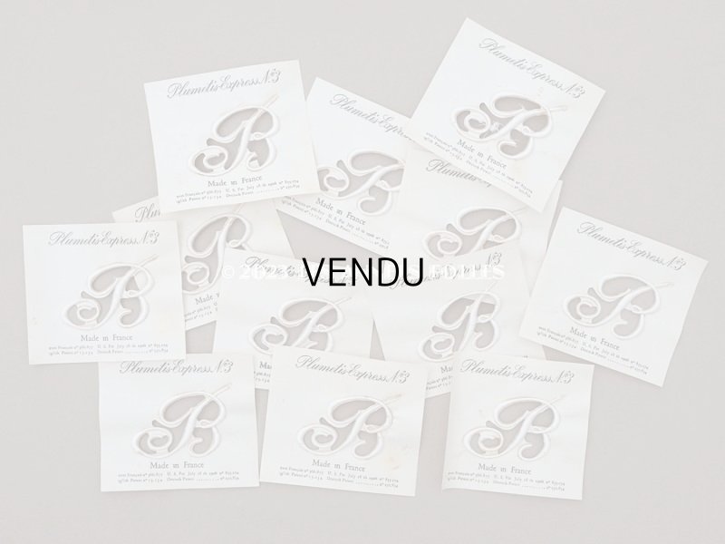画像6: 1900年代 アンティーク イニシャル モノグラムの紙箱 12シート入り 【B】 -N°3- INITIALES BRODEES PLUMETIS-EXPRESS
