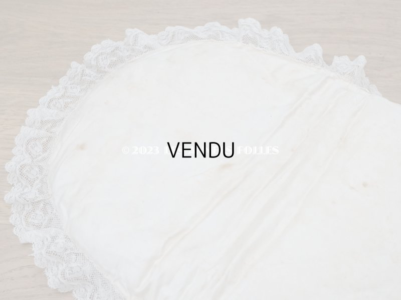 画像13: アンティーク ベビー用おくるみ&ボネ&上着のセット 花模様のレース&シルクリボン