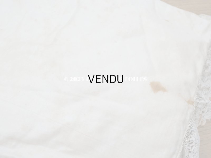 画像14: アンティーク ベビー用おくるみ&ボネ&上着のセット 花模様のレース&シルクリボン