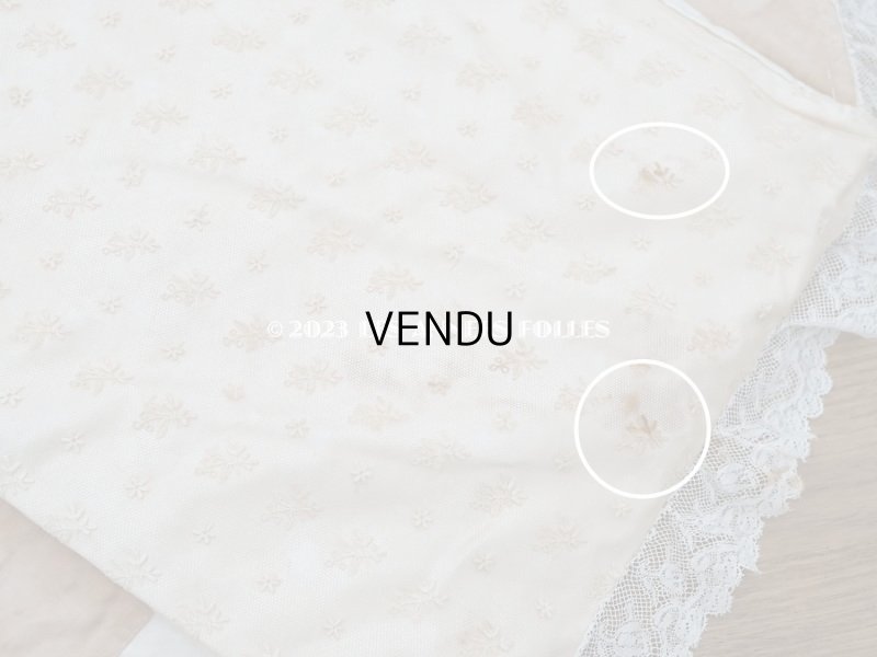 画像16: アンティーク ベビー用おくるみ&ボネ&上着のセット 花模様のレース&シルクリボン