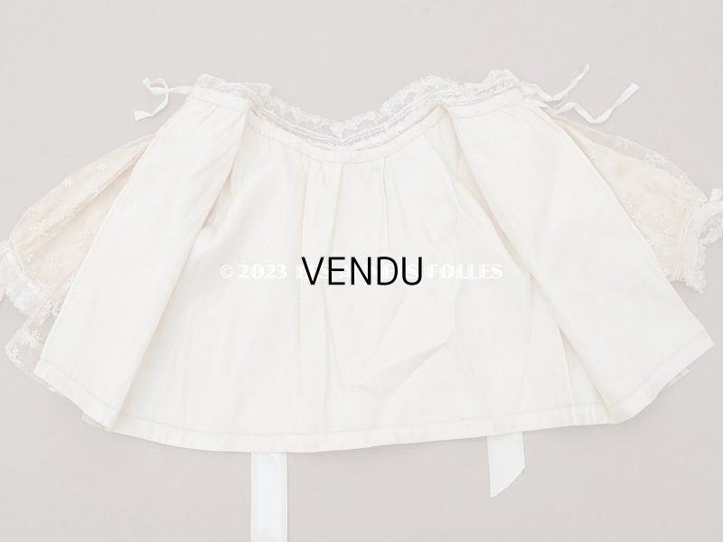 画像39: アンティーク ベビー用おくるみ&ボネ&上着のセット 花模様のレース&シルクリボン