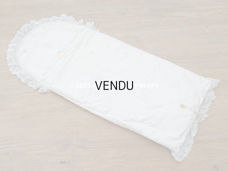 画像12: アンティーク ベビー用おくるみ&ボネ&上着のセット 花模様のレース&シルクリボン