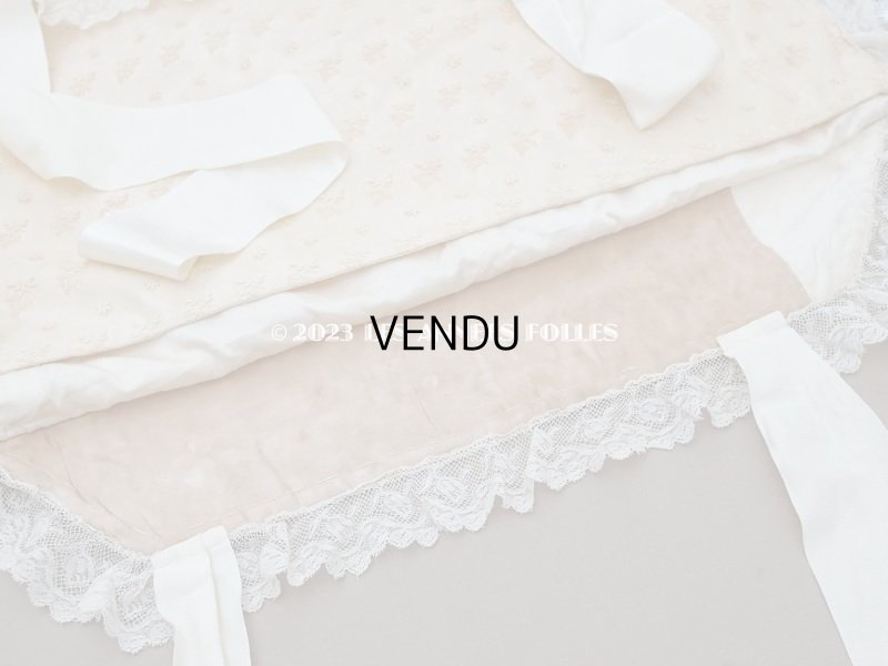 画像22: アンティーク ベビー用おくるみ&ボネ&上着のセット 花模様のレース&シルクリボン