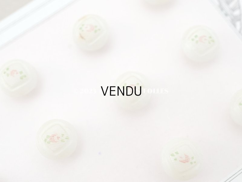 画像4: アンティーク ボタン 薔薇のハンドペイント 9mm　12ピースのセット