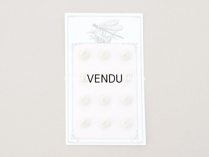 画像5: アンティーク ボタン 薔薇のハンドペイント 9mm　12ピースのセット