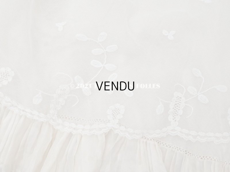 画像19: 1900年頃 アンティーク ベビー用ケープ シルクのプリーツ＆プリンセスレース