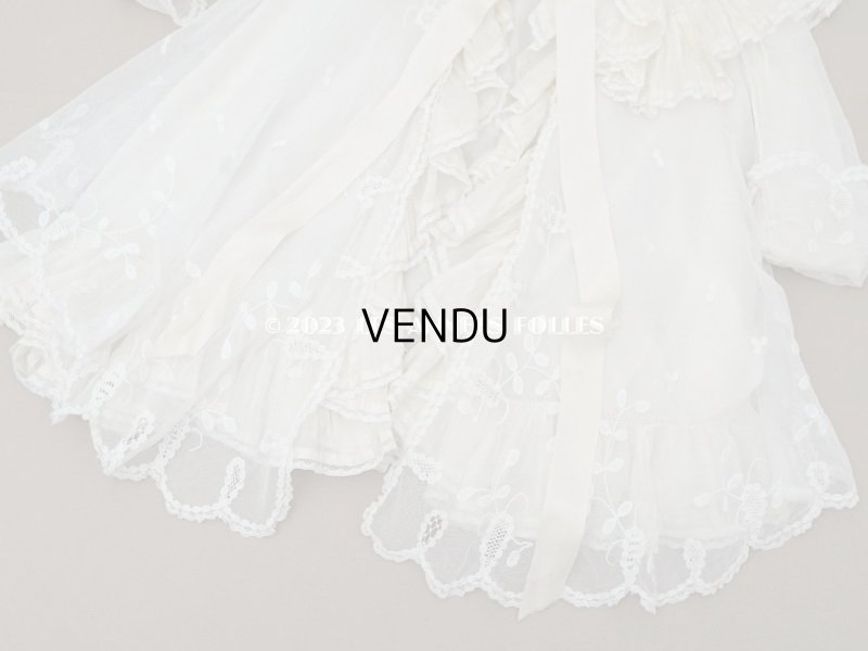 画像11: 1900年頃 アンティーク ベビー用ケープ シルクのプリーツ＆プリンセスレース