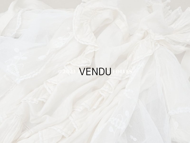 画像25: 1900年頃 アンティーク ベビー用ケープ シルクのプリーツ＆プリンセスレース