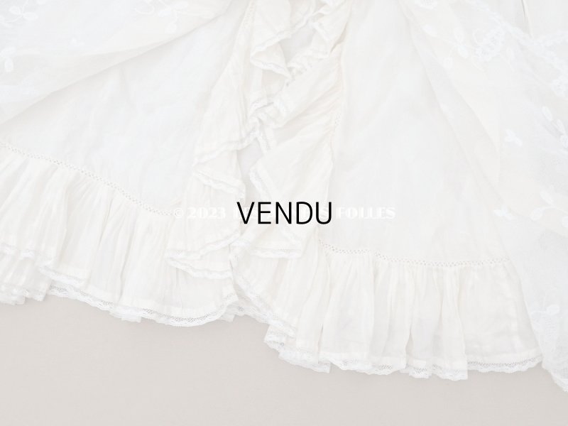 画像14: 1900年頃 アンティーク ベビー用ケープ シルクのプリーツ＆プリンセスレース