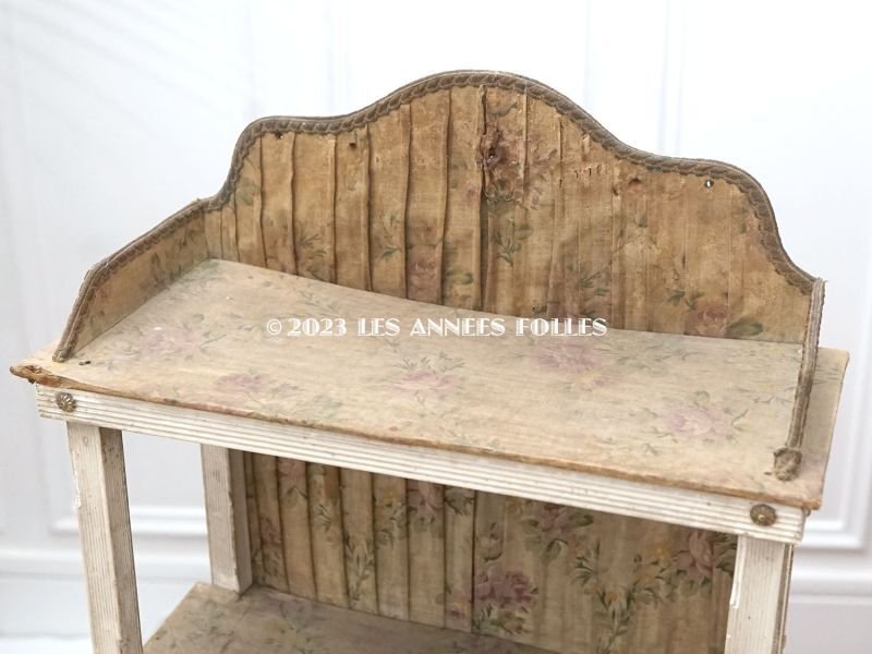 画像6: *蚤の市*アンティーク 薄紫の薔薇模様 カルトナージュチェスト