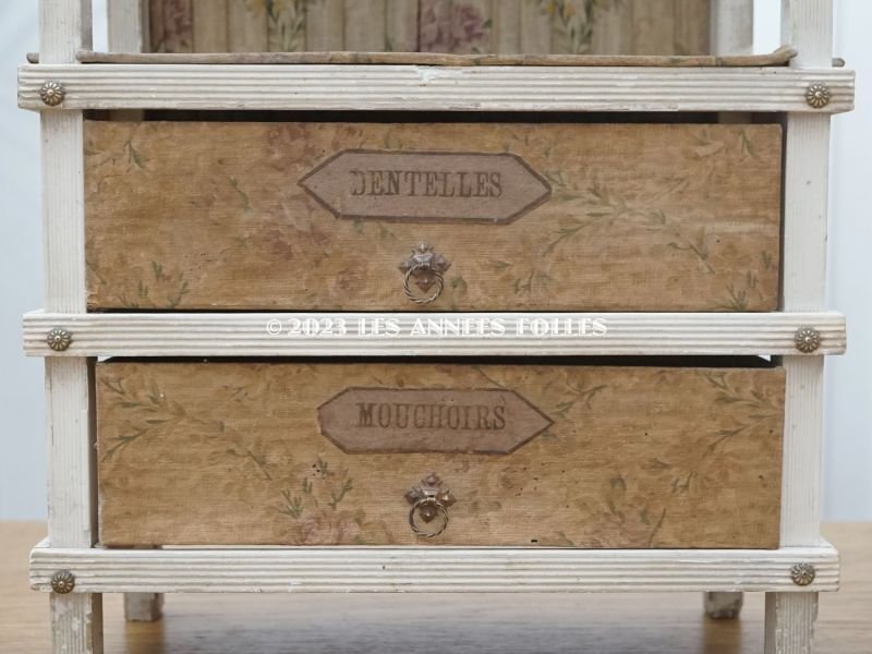 画像12: *蚤の市*アンティーク 薄紫の薔薇模様 カルトナージュチェスト