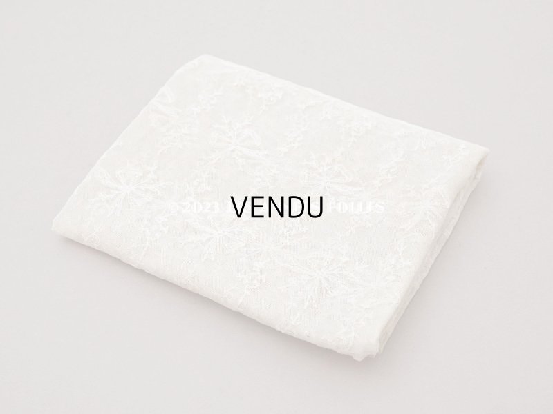 画像11: アンティーク カーテン用 チュールレース リボン柄の刺繍入り 90×120cm