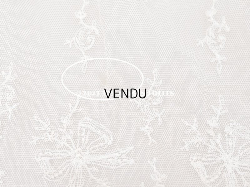 画像17: アンティーク カーテン用 チュールレース リボン柄の刺繍入り